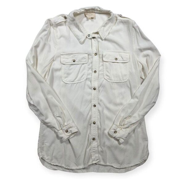 Sezane Servanne Shirt Size 40 US Size 8 Western Snap Button Classic - Picture 1 of 5